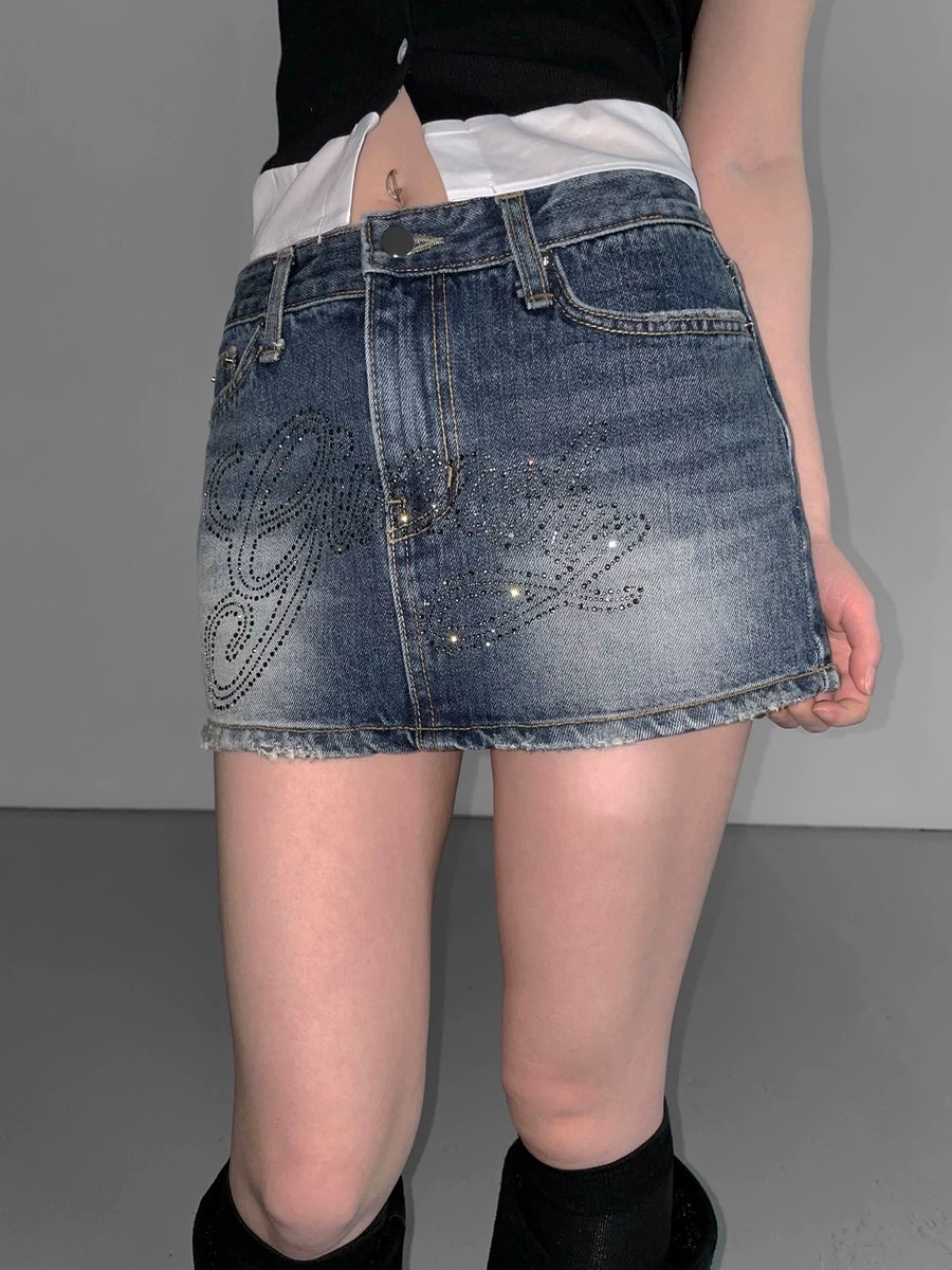 1480鑽字牛仔短裙