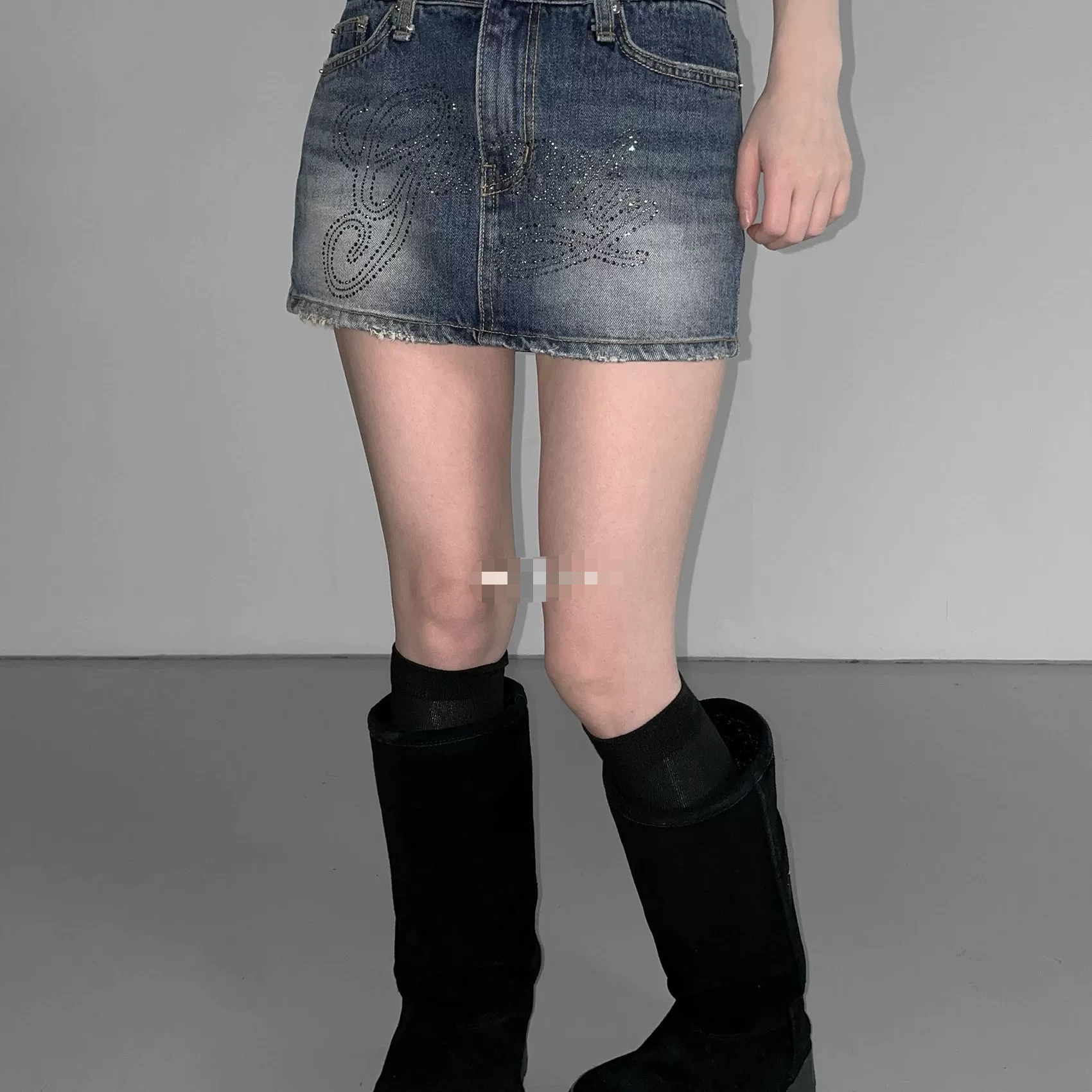 1480鑽字牛仔短裙