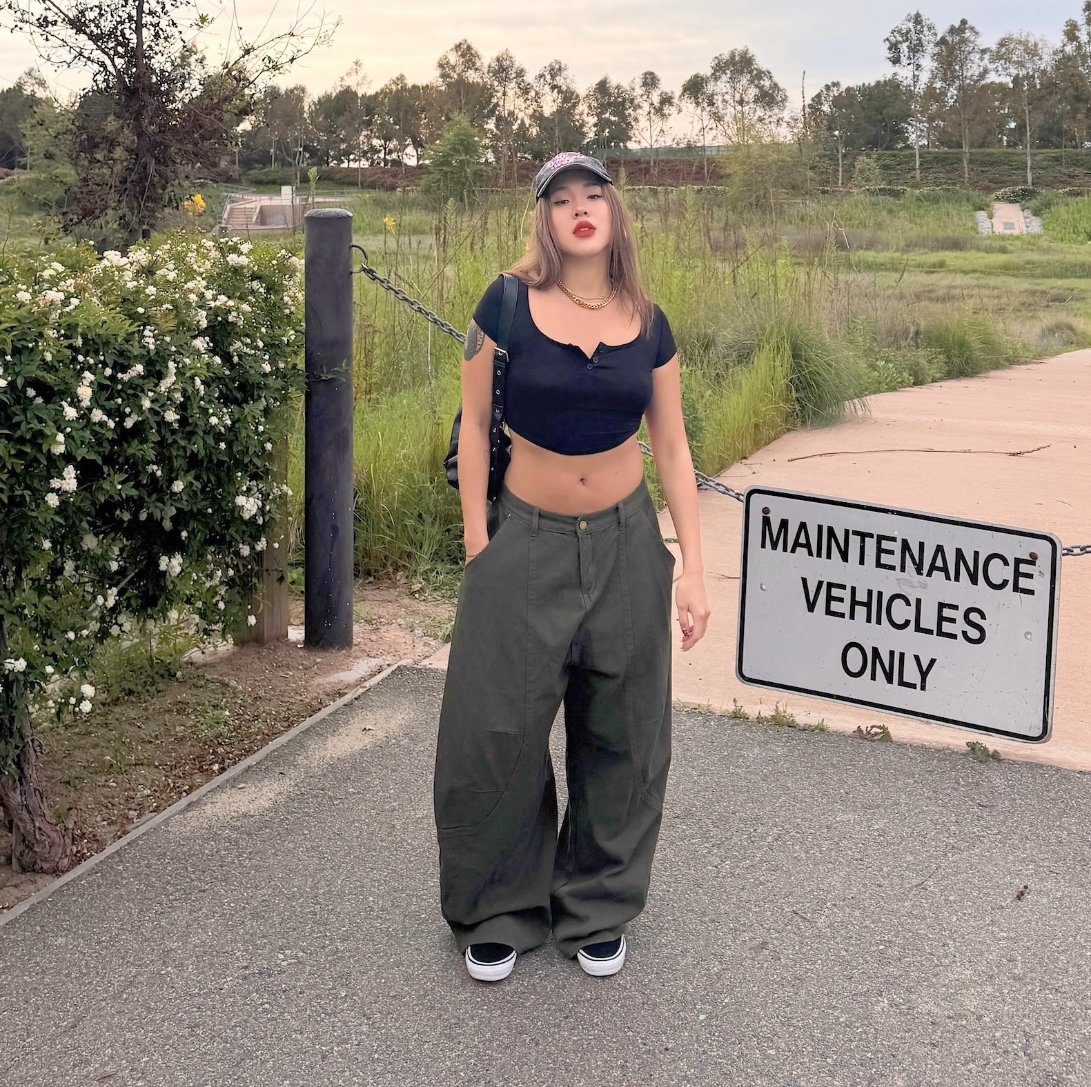 帥辣Y2K💫美式軍綠彎刀工裝褲