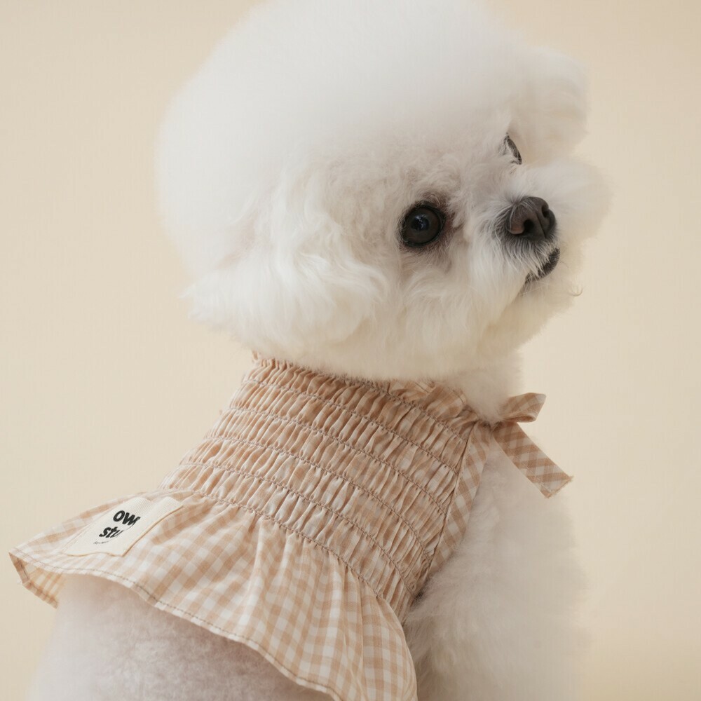 OWWW STUDIO 有機棉格紋吊帶上衣