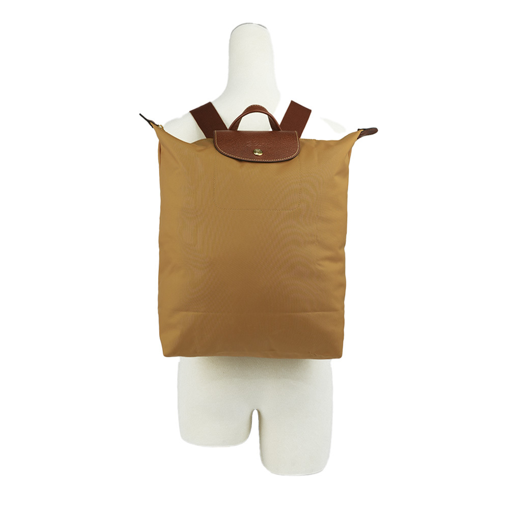 【LONGCHAMP】Le Pliage Original M 再生帆布中型折疊後背包(鹿皮色)10284 089 P86