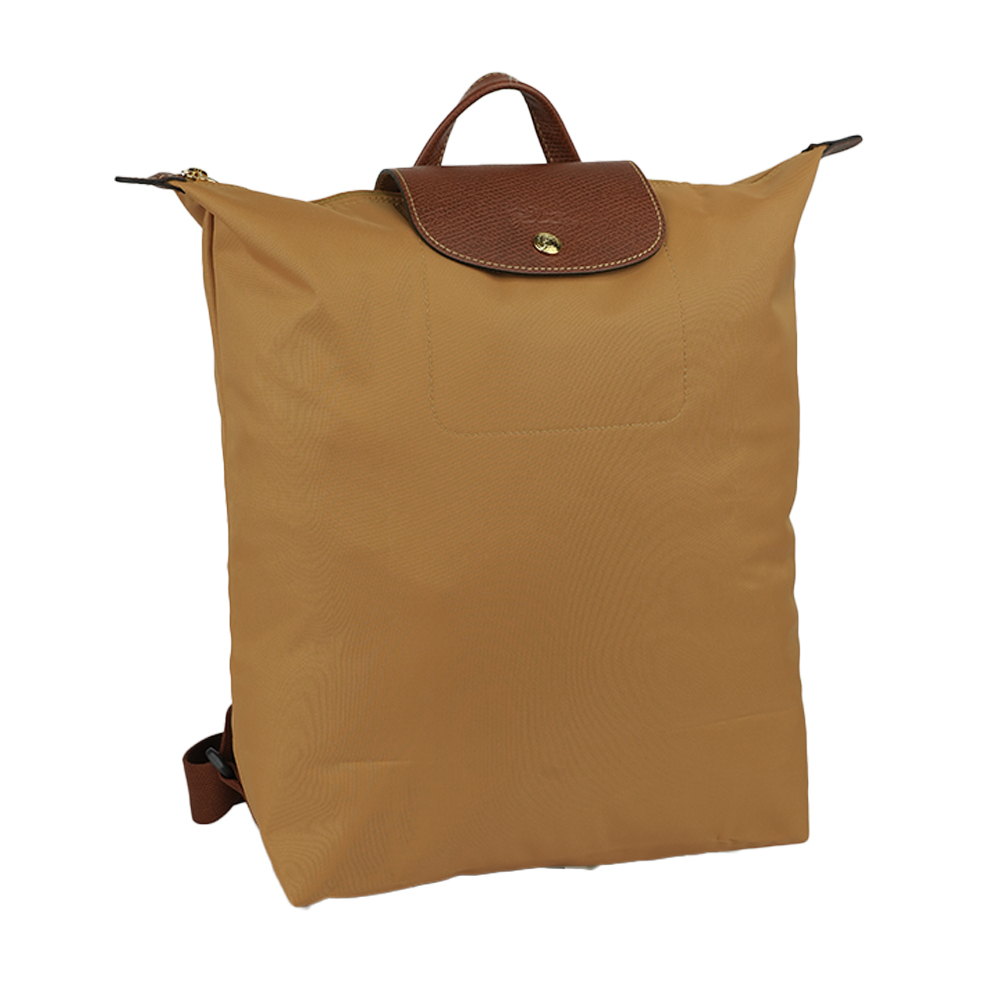 【LONGCHAMP】Le Pliage Original M 再生帆布中型折疊後背包(鹿皮色)10284 089 P86