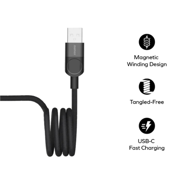 Momax Mag.Link 66W USB-A to USB-C 1m 磁吸連接線