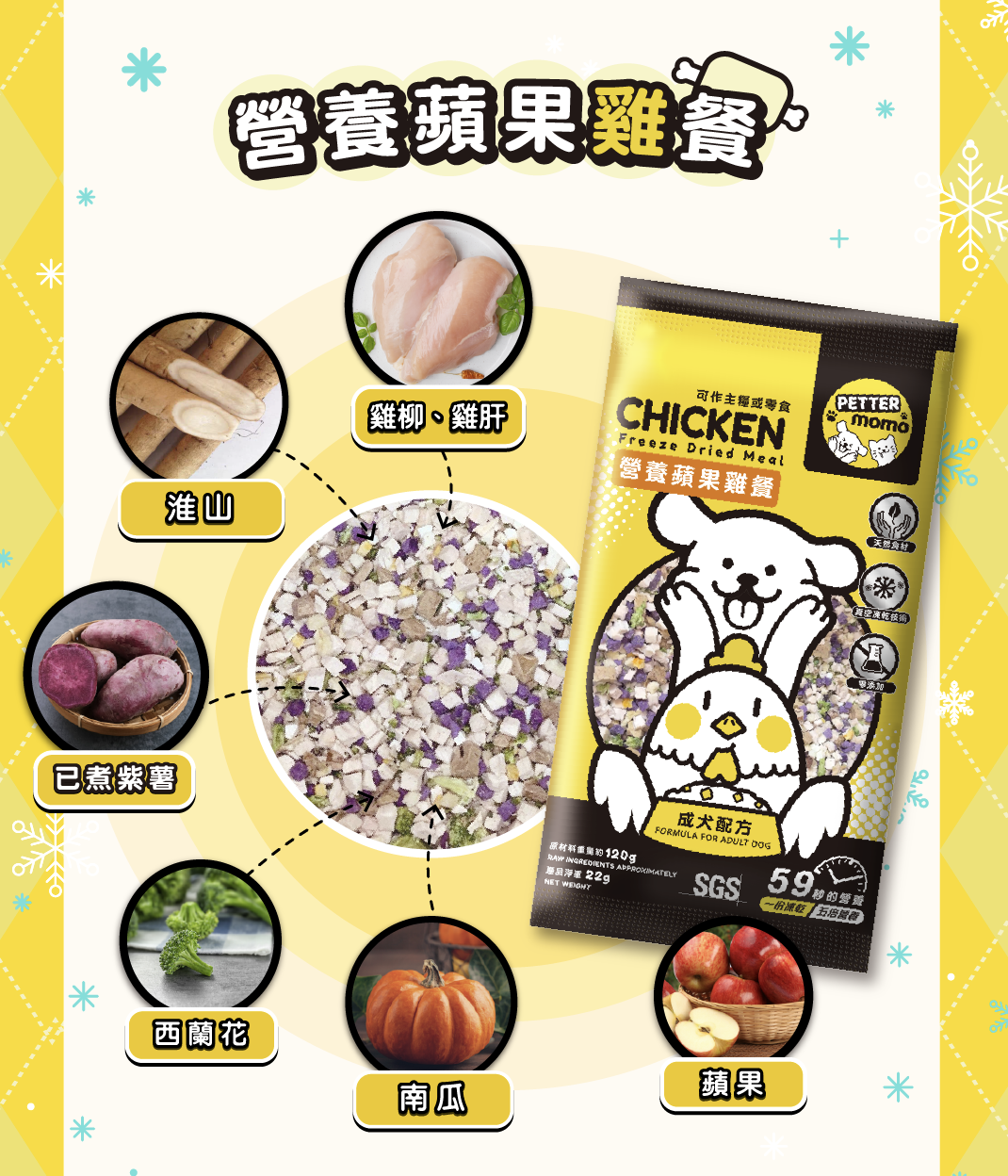 營養蘋果雞餐 - 800g 家庭裝【成犬配方】LD01