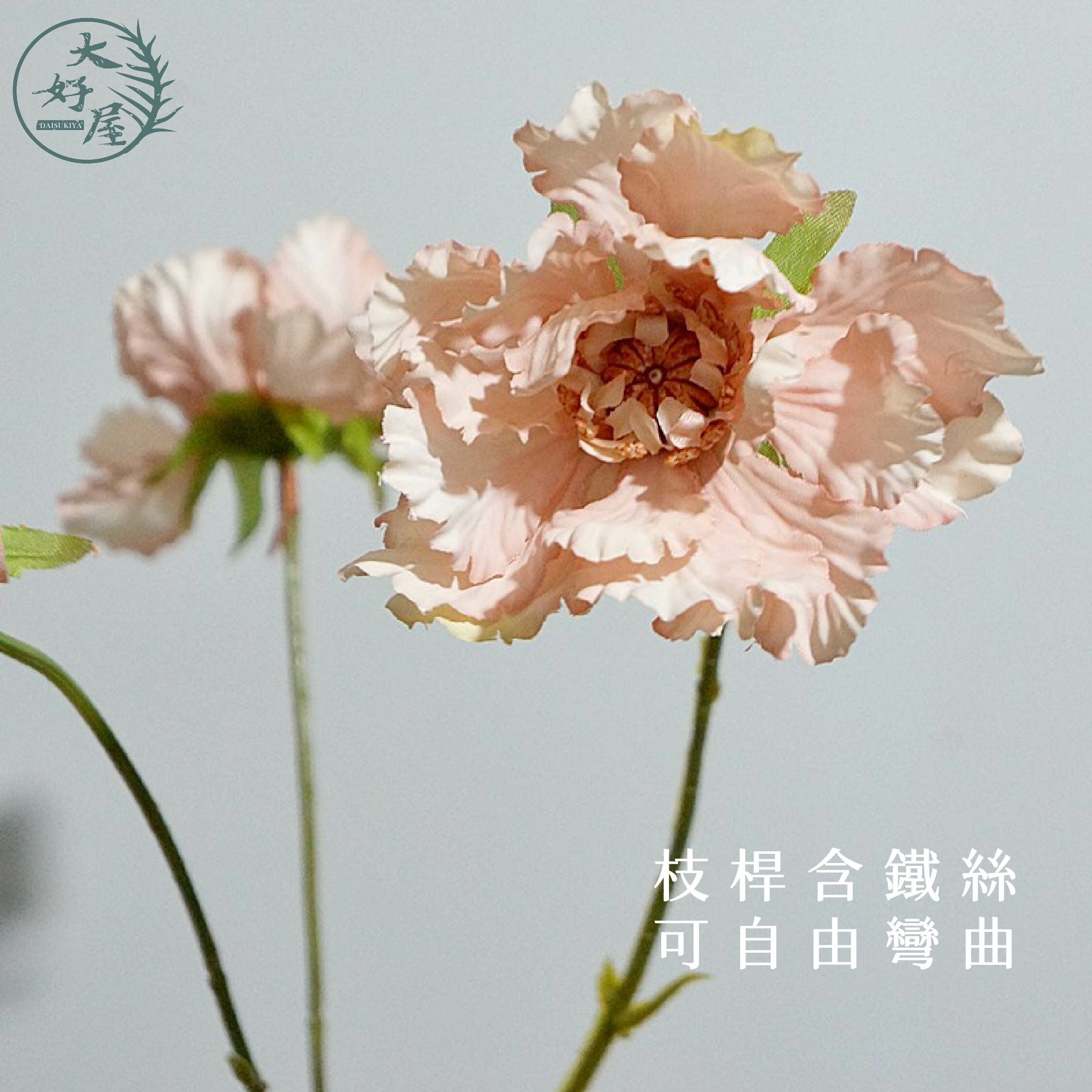 仿真絹布西洋松蟲草 (3花頭 輪峰菊)