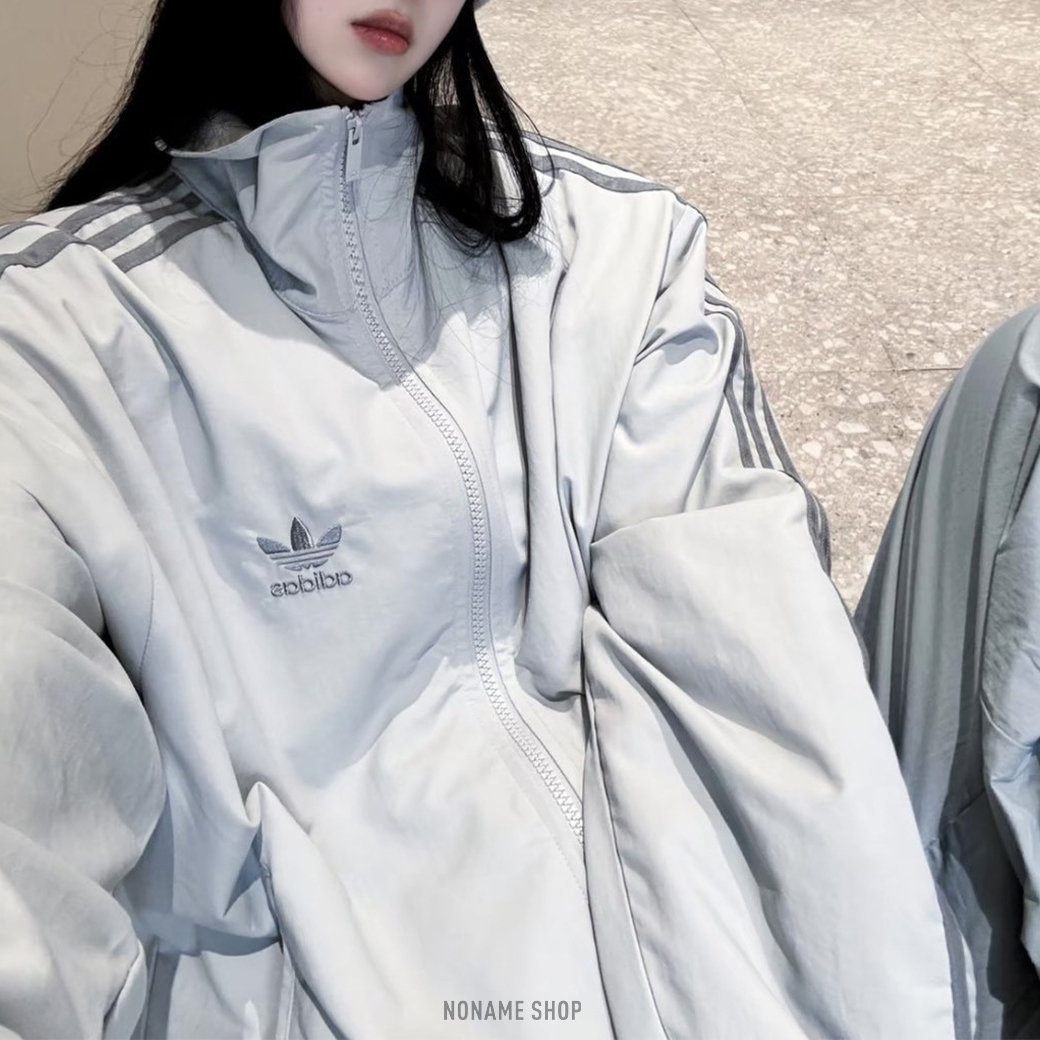 <<國外限定!!!>> ADIDAS ORIGINALS 三葉草 復古 立領 三線 外套 太空灰 (男款)