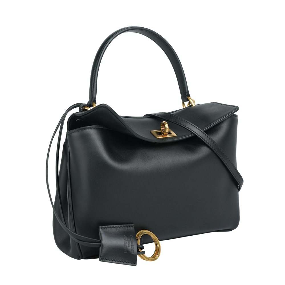 【BALENCIAGA】爆款Rodeo 金釦平滑小牛皮迷你手提/斜背二用包