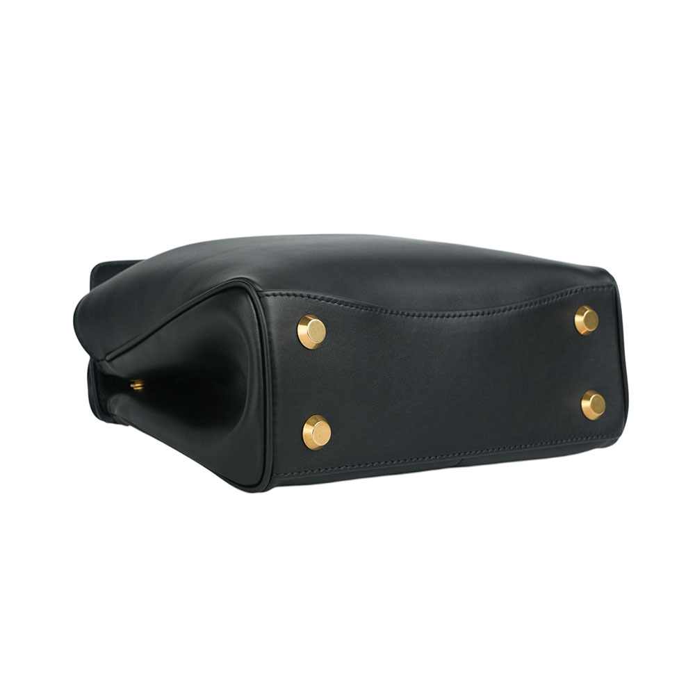 【BALENCIAGA】爆款Rodeo 金釦平滑小牛皮迷你手提/斜背二用包(黑色)795456 2AA4V 1000