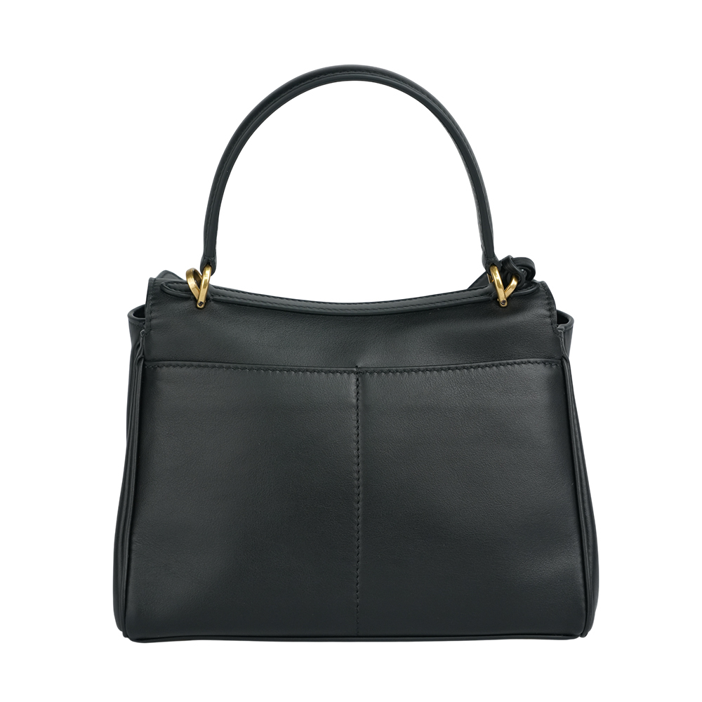 【BALENCIAGA】爆款Rodeo 金釦平滑小牛皮迷你手提/斜背二用包(黑色)795456 2AA4V 1000