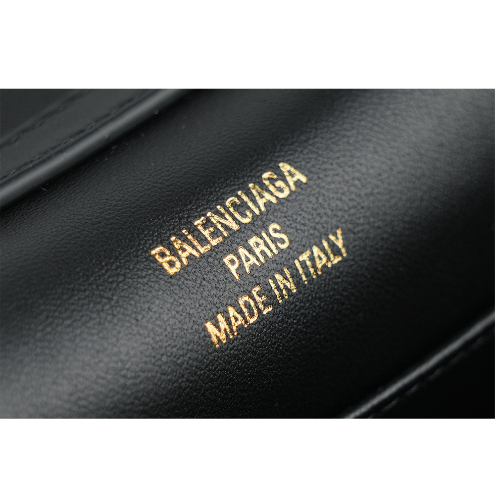 【BALENCIAGA】爆款Rodeo 金釦平滑小牛皮迷你手提/斜背二用包(黑色)795456 2AA4V 1000