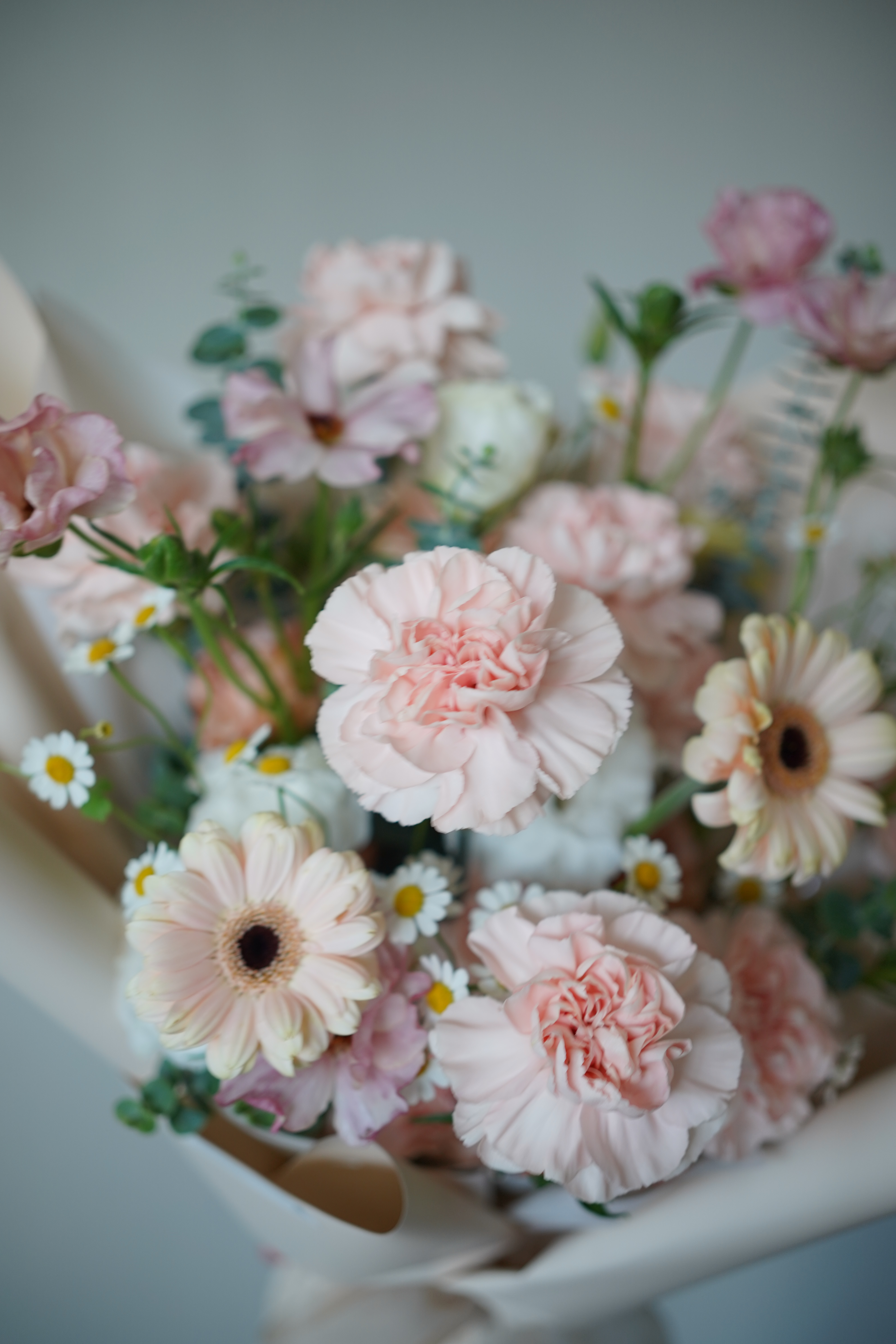 Blooming.sein 林粼花藝設計 花束 花禮 杏粉 溫柔素雅色系