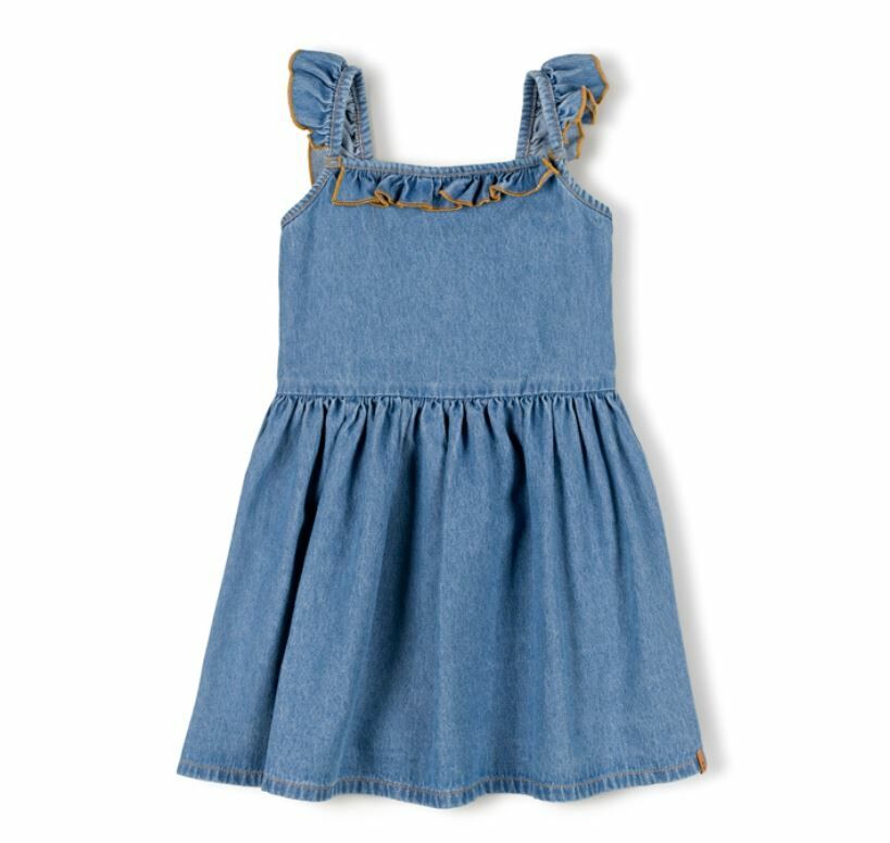 NIXNUT 荷葉肩帶丹寧洋裝 Sil Dress Jeans