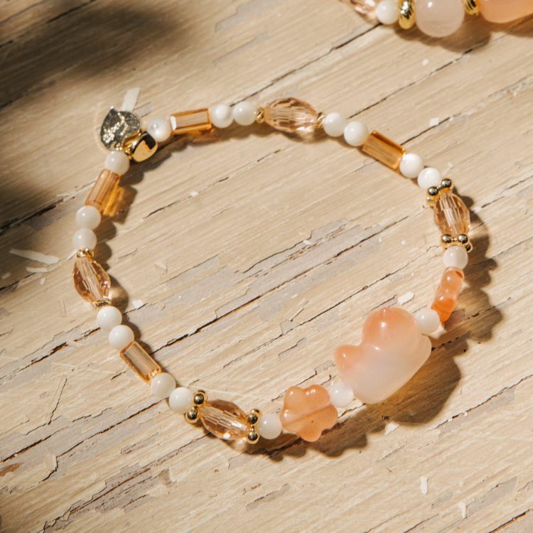 桃花喵進來 南紅瑪瑙 天然貝珠 小貓手鏈 水晶天然石 獨家手工設計款