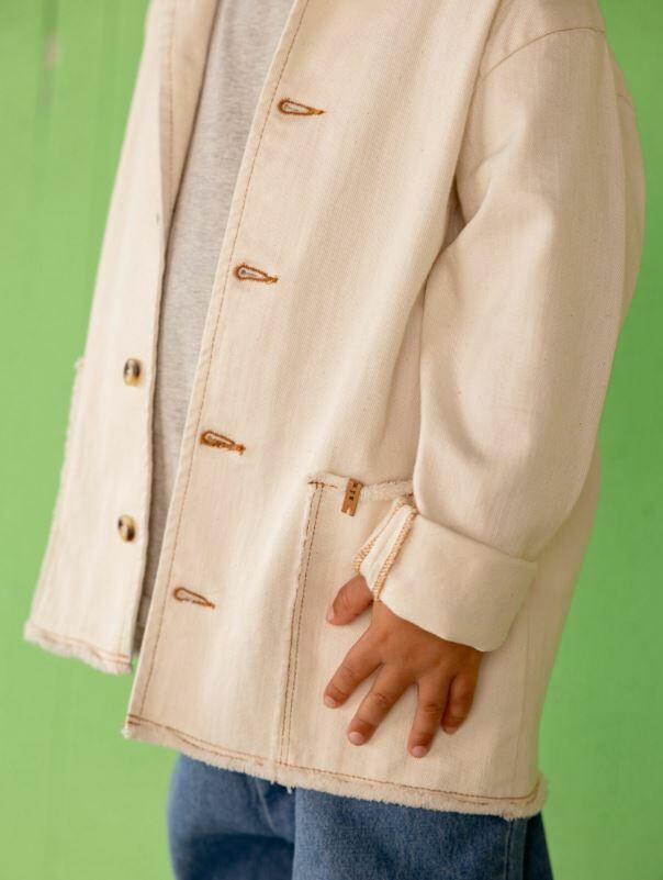 NIXNUT 不修邊縫線丹寧外套 Denim Jacket Ecru