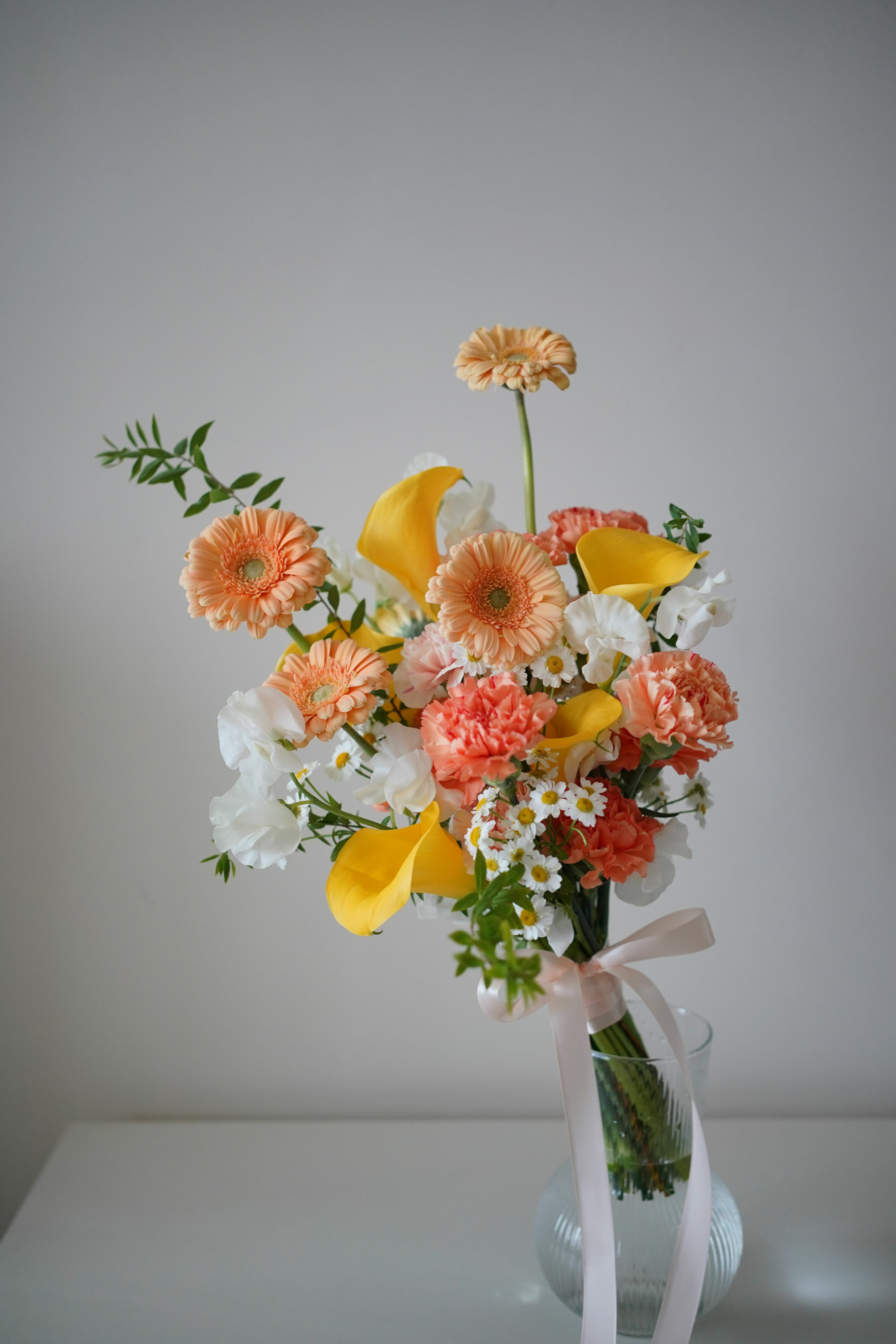 Blooming.sein 林粼花藝設計 捧花 婚紗捧花 繽紛色系 黃橘色系