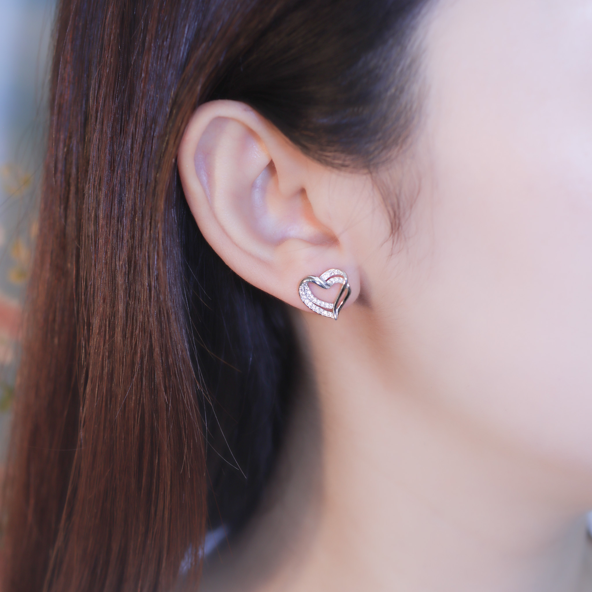 | 925純銀・白金・玫瑰金 | 愛意緊緊擁抱耳環 (銀/玫瑰金) | EA0965 |