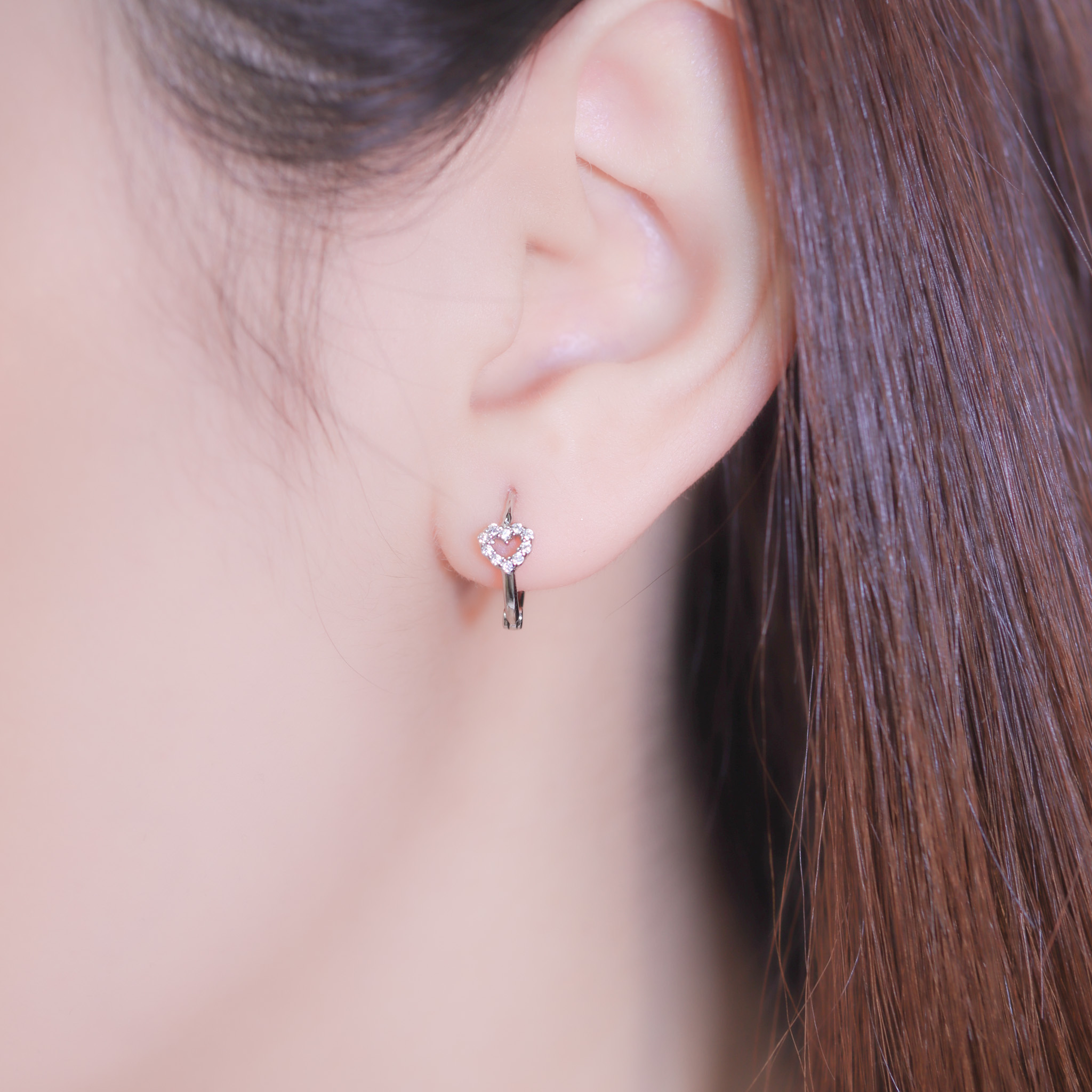 | 925純銀・白金 | 愛意舒適圈耳環 | EA0958 |