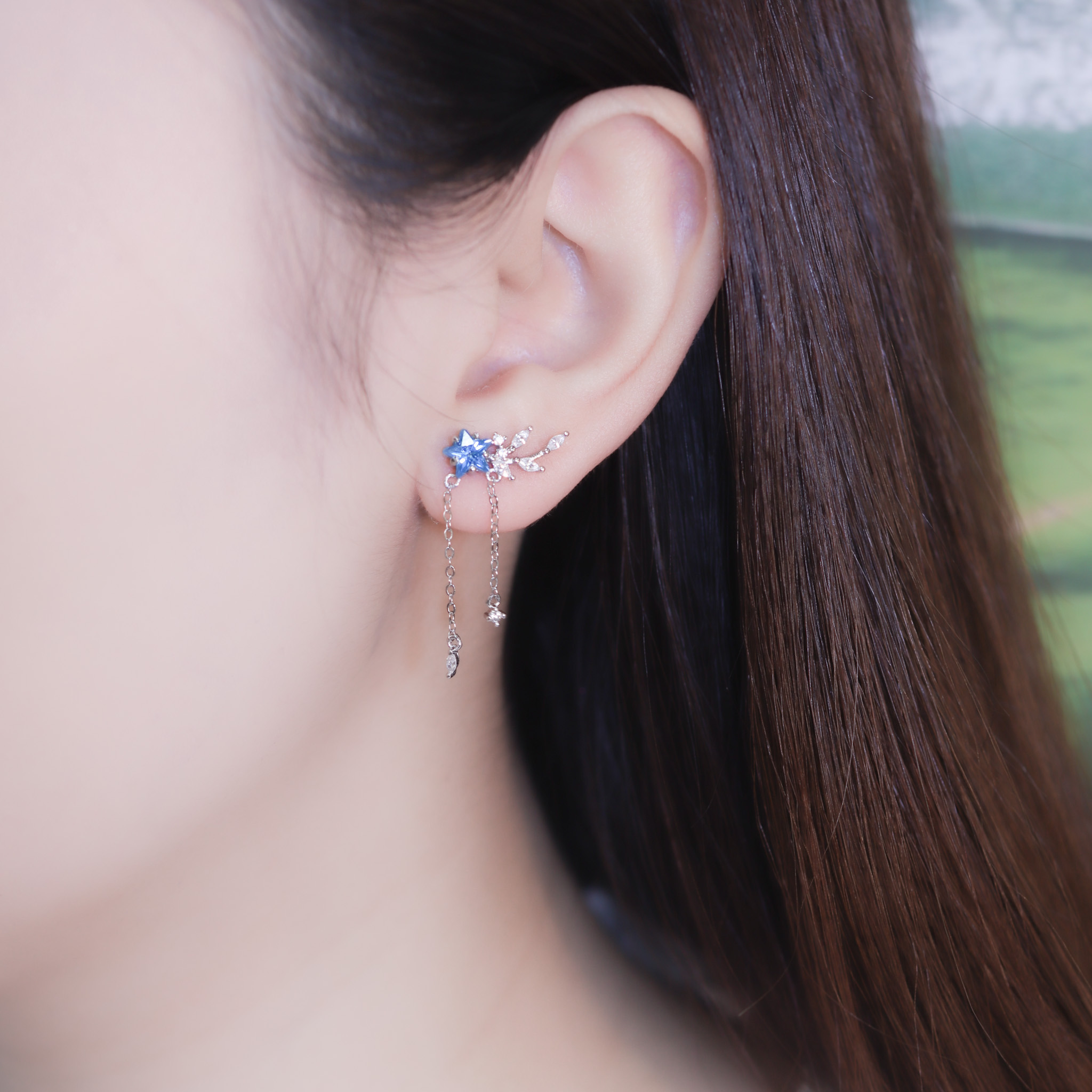 | 925純銀・白金 | 星絮漫盪漾耳環 | EA0924 |