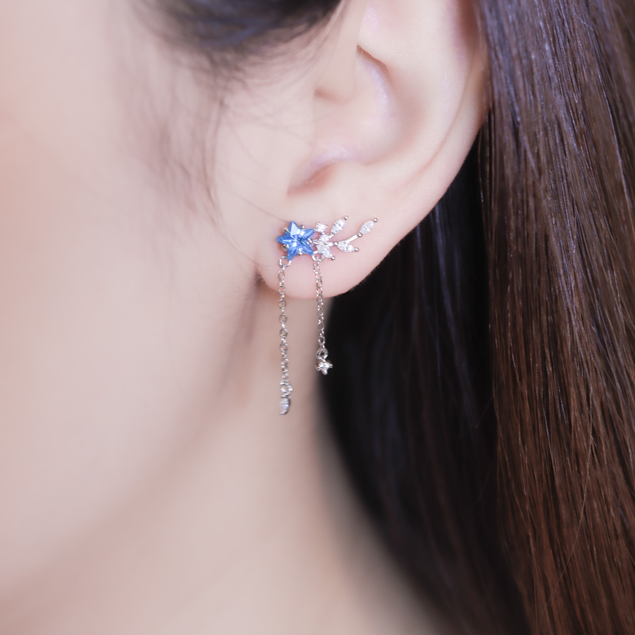 | 925純銀・白金 | 星絮漫盪漾耳環 | EA0924 |