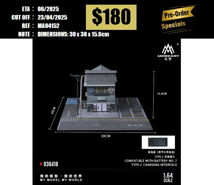 PO-$180 * MOREART * 1:64 DIORAMA - JAPANESE CANDY HOUSE SCENE (MO936418) [OD15/04]