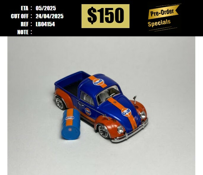PO-$150 * LIBERTY64 * 1:64 VOLKSWAGEN BEETLE PICK UP ROB3RT DESIGN GULF [OD15/04]