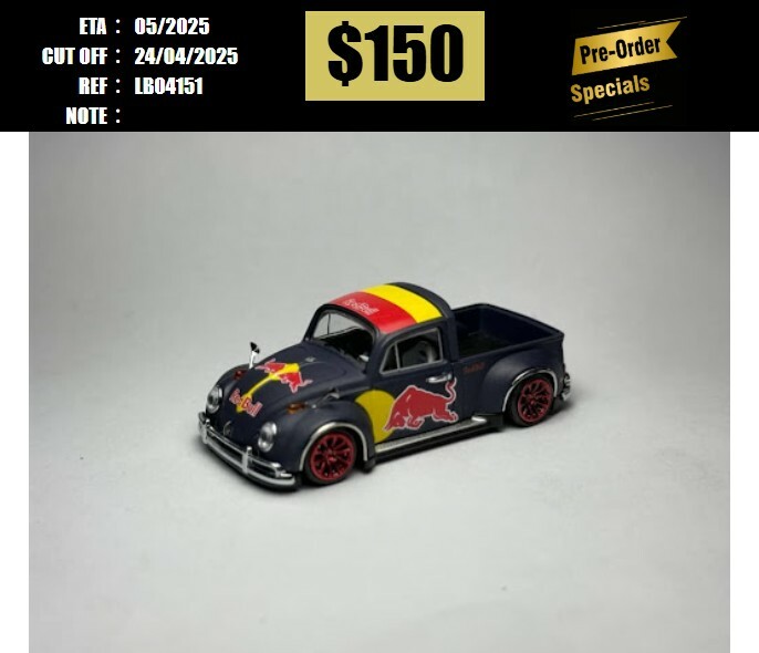 PO-$150 * LIBERTY64 * 1:64 VOLKSWAGEN BEETLE PICK UP ROB3RT DESIGN RED BULL [OD15/04]