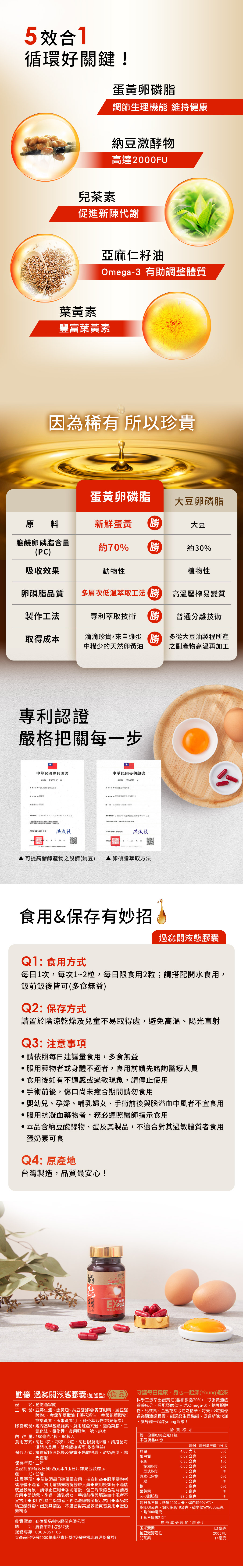 蛋黃卵磷脂,卵磷脂,蛋黃油,過惢關,勤億,三高,心血管,納豆激酶,omega-3