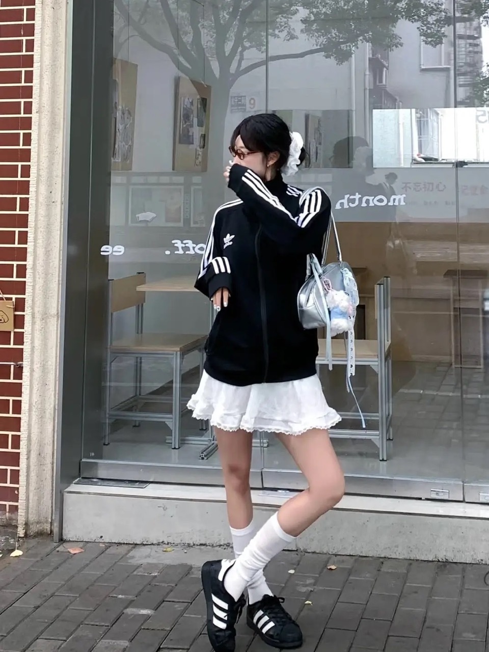 ADIDAS ORIGINALS ADILENIUM OVERSIZED TRACK 黑白 立領外套 三線 寬鬆 女款 JD3392 / 預購