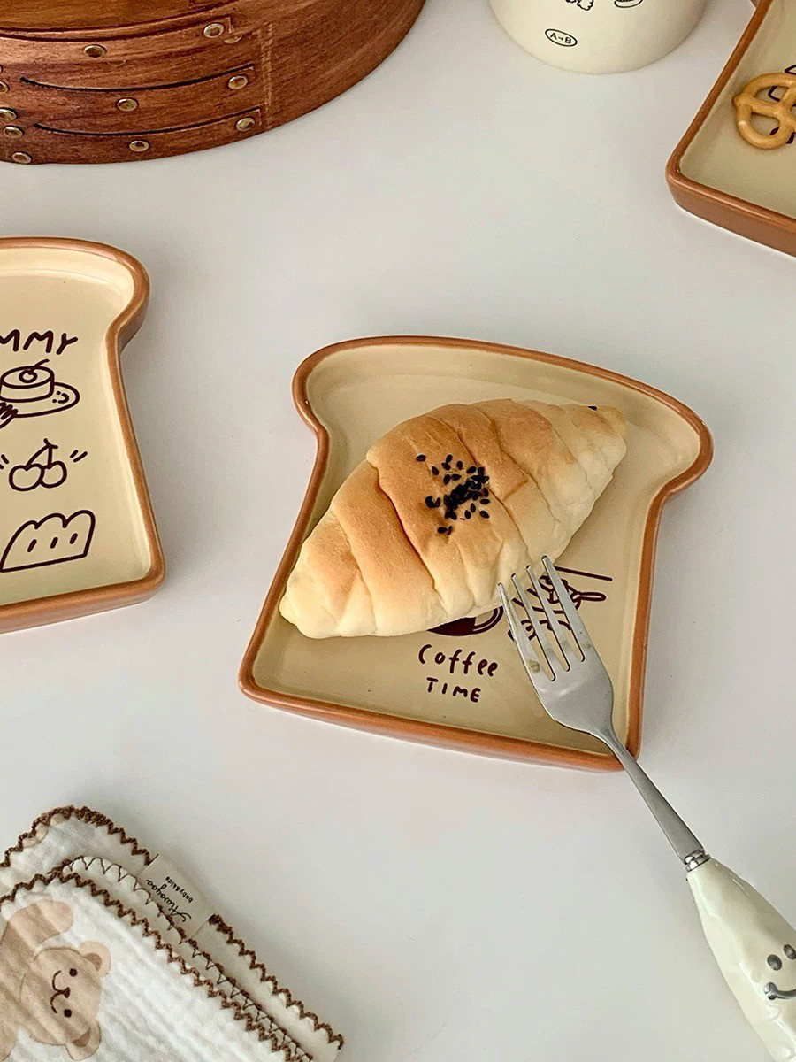 可愛手繪烤土司麵包餅乾盤 / 2款