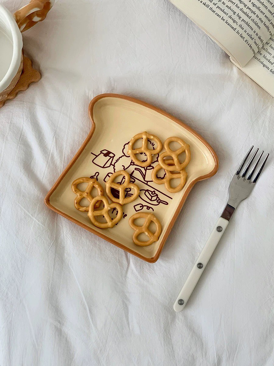 可愛手繪烤土司麵包餅乾盤 / 2款