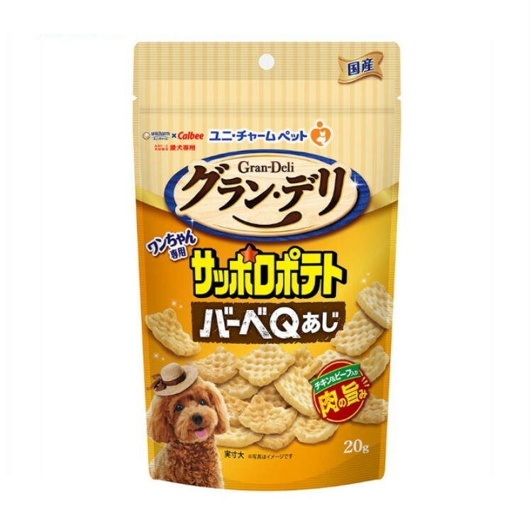 Unicharm X Calbee 犬用雞肉 牛肉燒烤口味 脆片20g