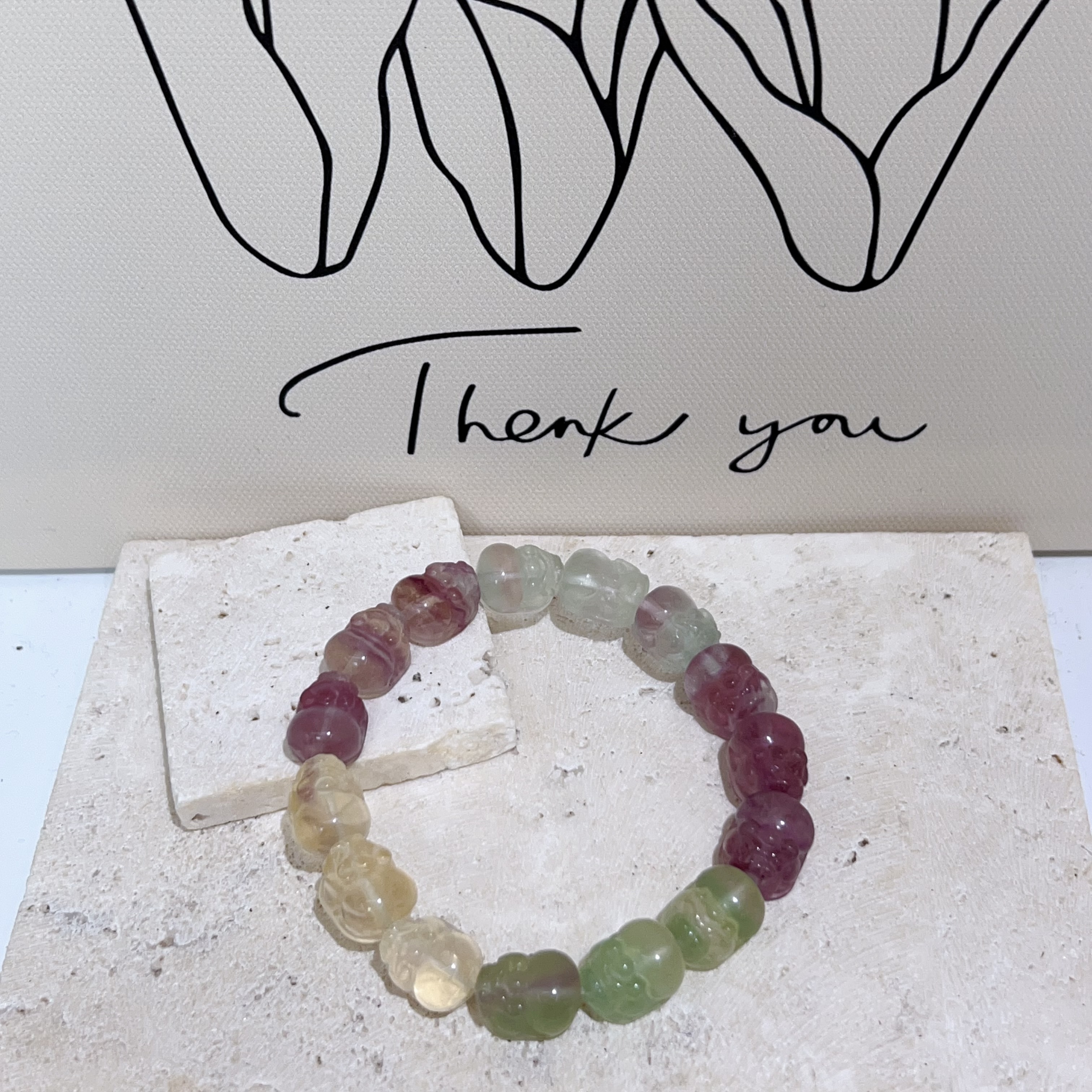 貔貅螢石雕刻手串