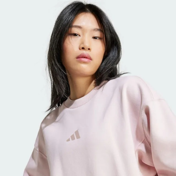 ADIDAS 大學T W ALL SZN SWT 粉色 基本款 內刷毛 長袖 女 IY6753