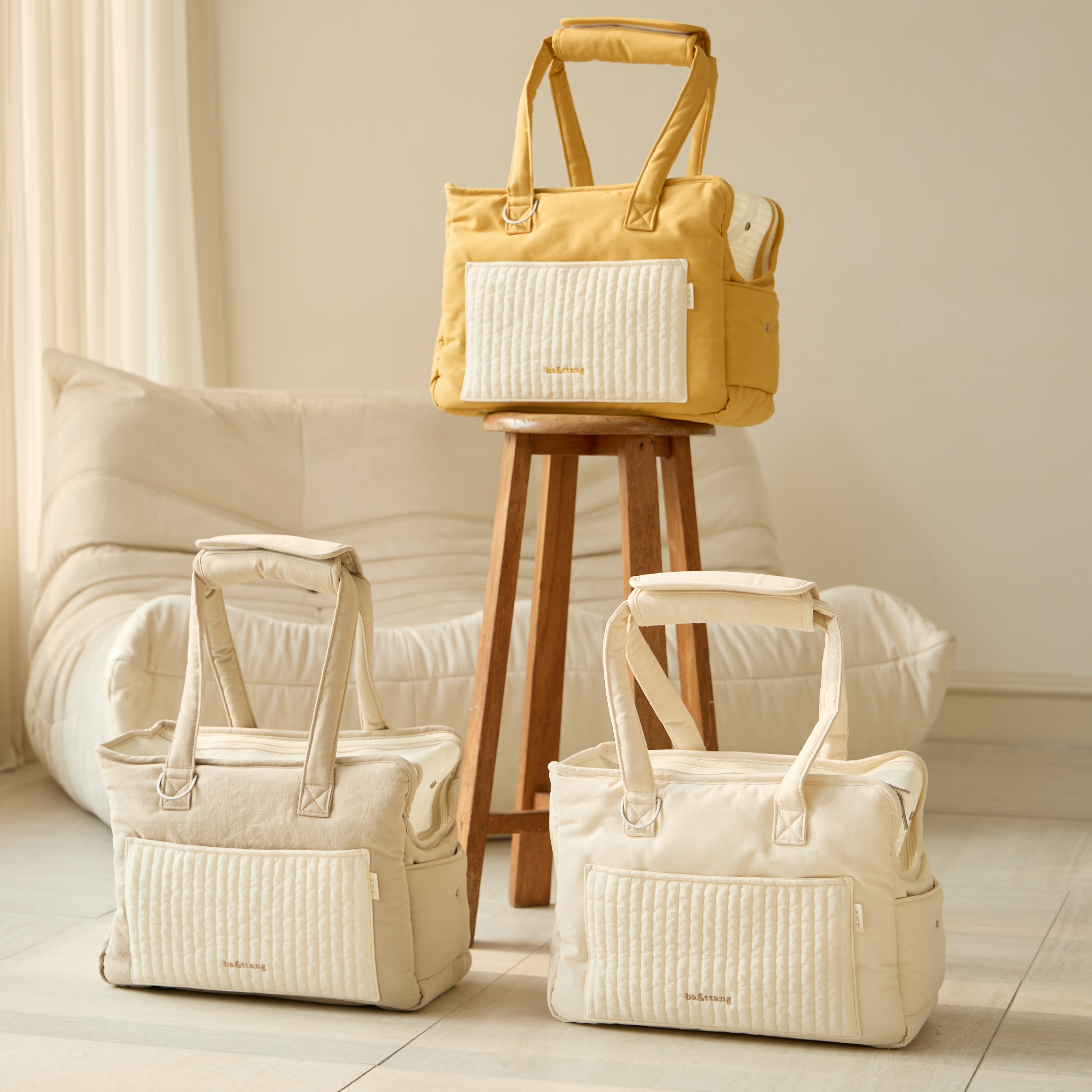 ba&ttang 絎縫口袋 2 in 1 肩背外出提袋