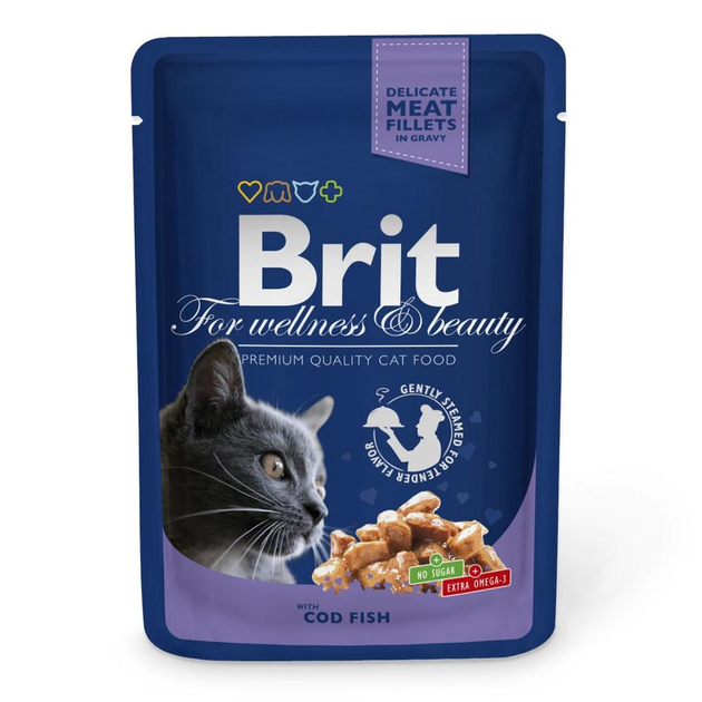 Brit Premium With Cod Fish in Gravy For Adult Cats 100g (Original Box 24 packs) EXP:07/2026