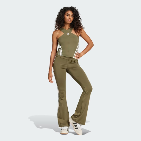 ADIDAS 背心 TANK 橄欖綠 交叉 三葉草 運動背心 女 JM9259