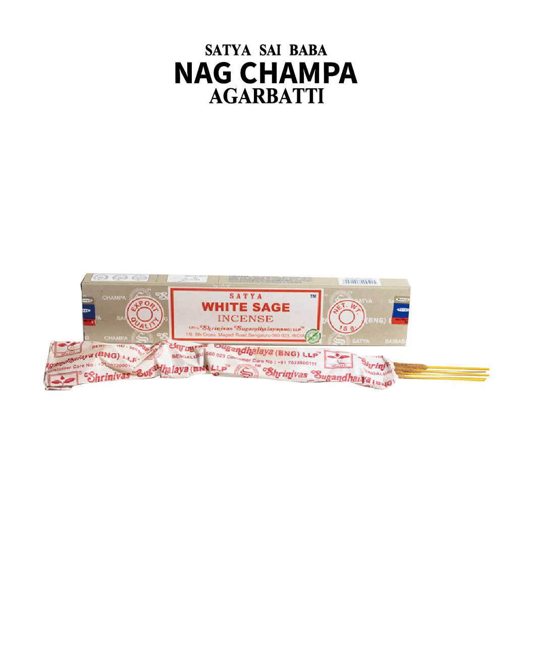 SATYA SAI BABA 賽巴巴 白鼠尾草 印度線香 淨化 White Sage 15g