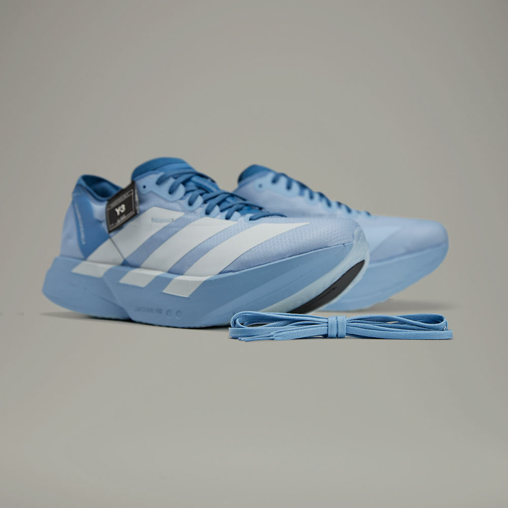 【 Y-3 ADIOS PRO 4 M 頂級跑鞋 - 灰藍 】