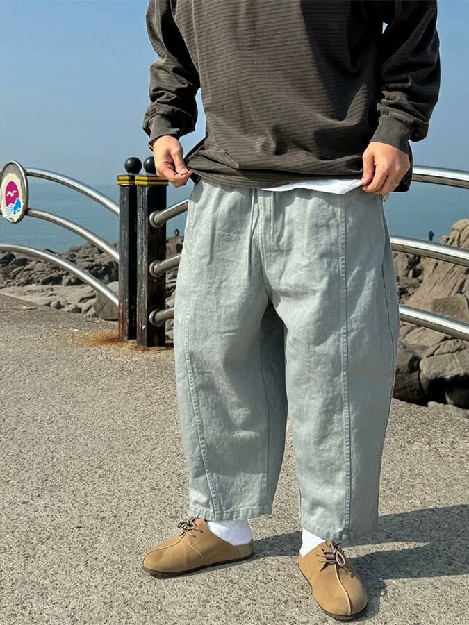 洗水淨色鬆身褲 PEACOCK-124P