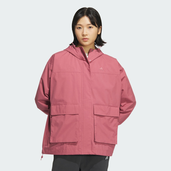 ADIDAS 外套 MOUNTAIN PARKA 桃粉 口袋 機能 工裝外套 女 JG3811