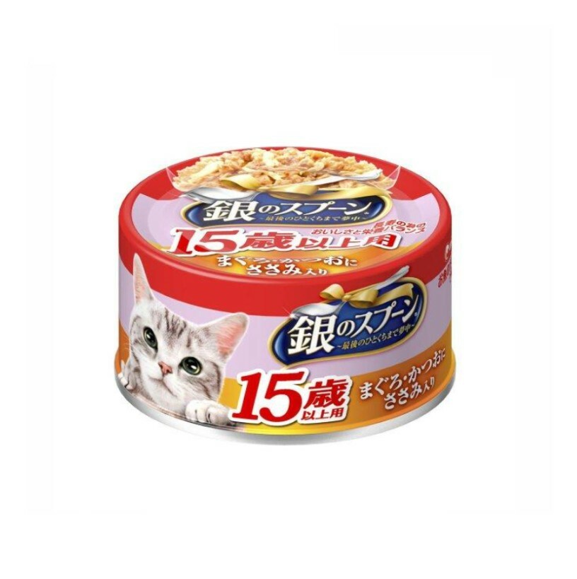 unicharm 銀匙 貓用15歲 雞肉鰹魚吞拿魚罐 70g