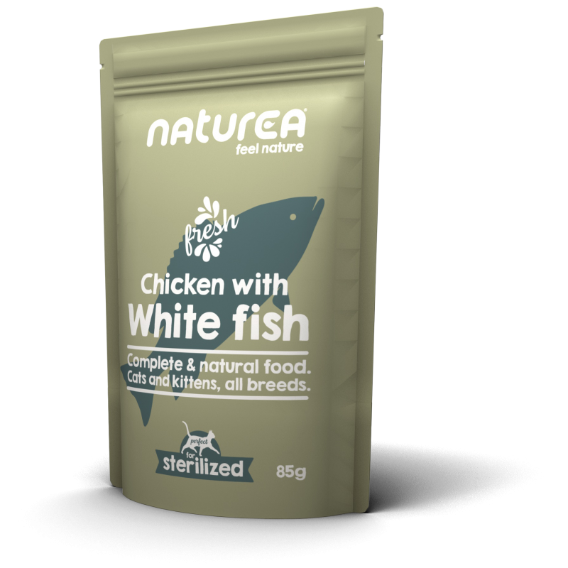 Naturea 濕糧 (貓用) – 雞肉及白魚肉85g  (單包/12包優惠)