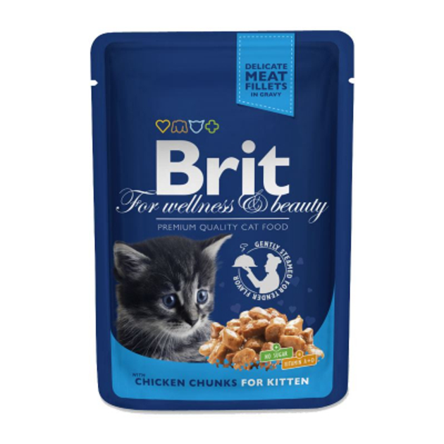 Brit 精選貓濕糧系列．幼貓 雞肉100g