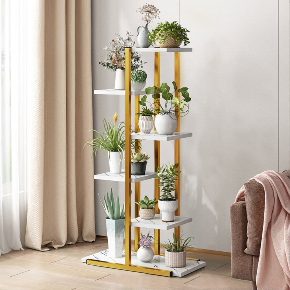 【AOTTO】簡約風鐵藝多層展示花架(置物架 層架 花檯 園藝)(FT-051)