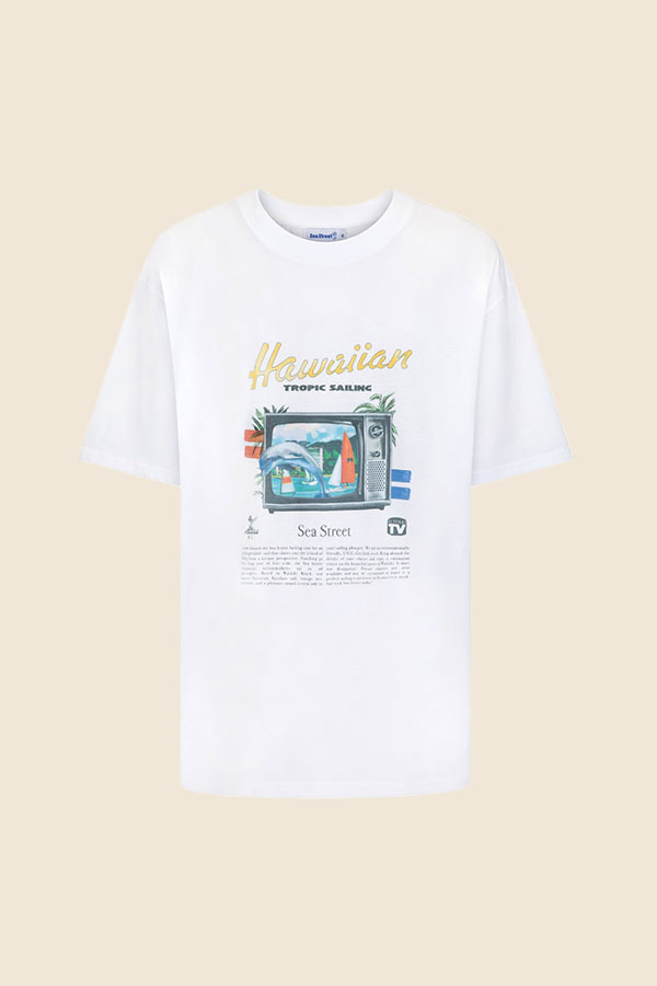 SEA STREET -  HAWAII SAILING 短TEE (復古白)