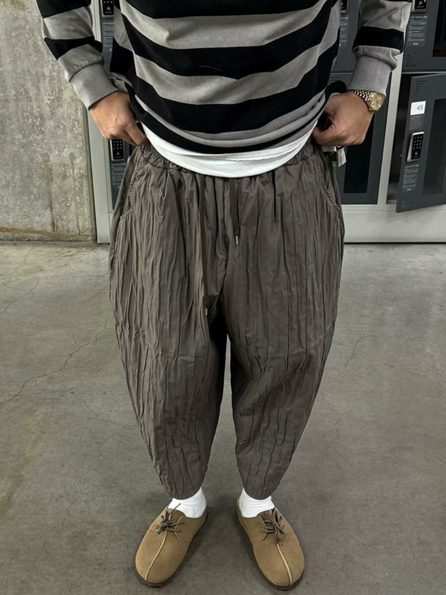 淨色暗直紋鬆身褲 PEACOCK-126P