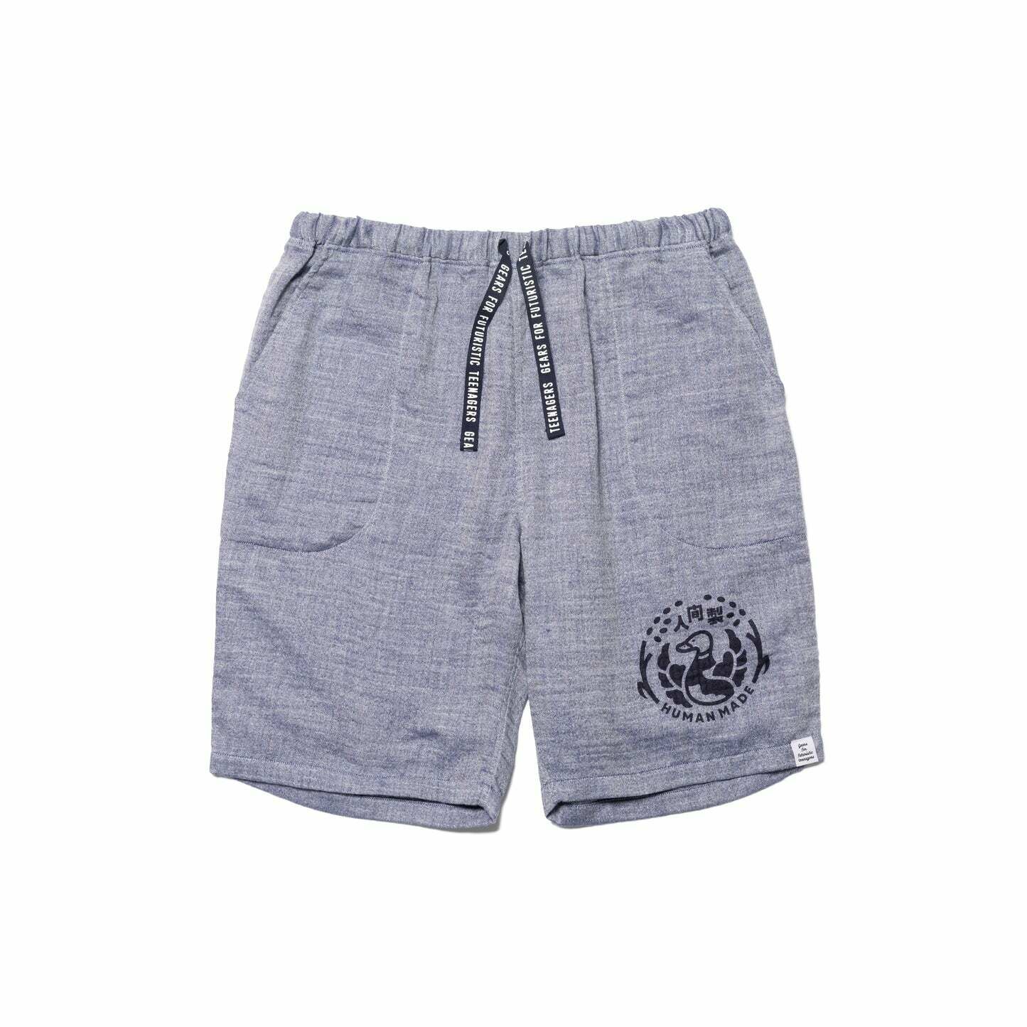 HUMAN MADE CHAMBRAY GAUZE SHORTS - HM25PT029 SIZE S