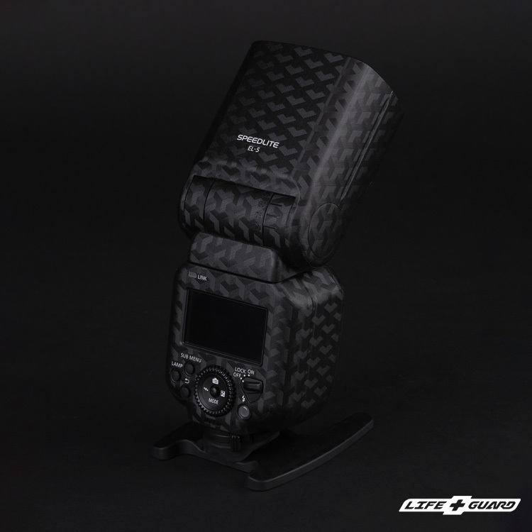 LIFE+GUARD 閃光燈貼膜背面安裝示意，適用 Canon Speedlite EL-5