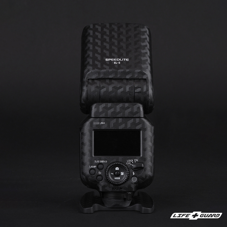 LIFE+GUARD 閃光燈貼膜背面安裝示意，適用 Canon Speedlite EL-5