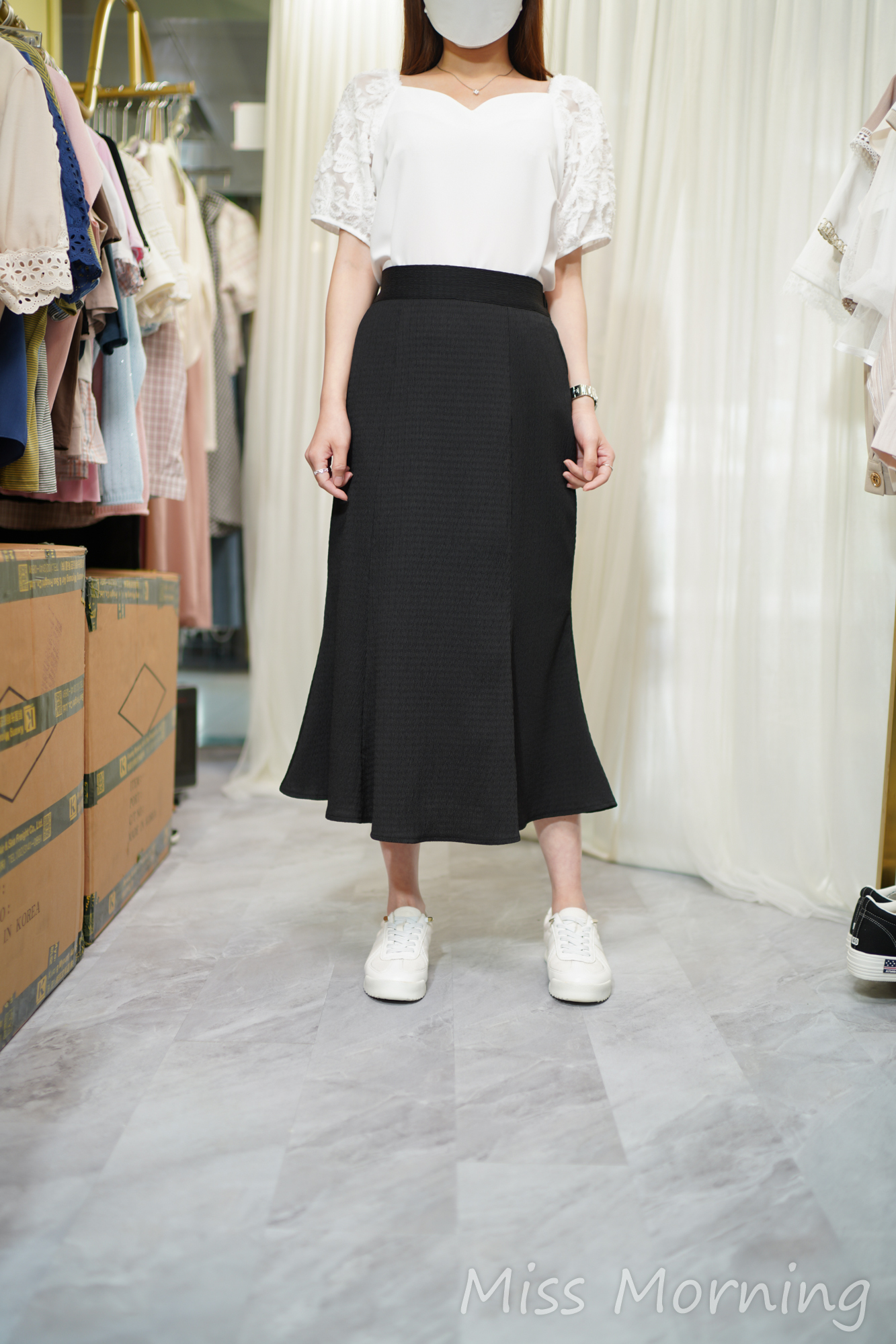 lace手袖雪紡top(14528)&顯瘦魚尾裙(33932)